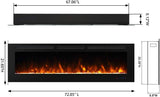 72" Recessed Electric Fireplace Insert