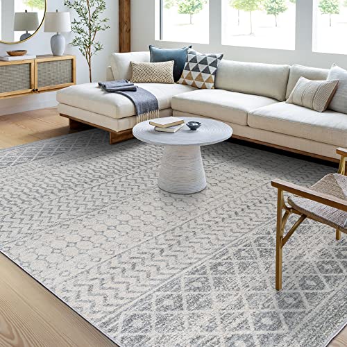 Chester Boho Moroccan Area Rug,3'11" x 5'7",Grey