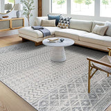 Chester Boho Moroccan Area Rug,3'11" x 5'7",Grey