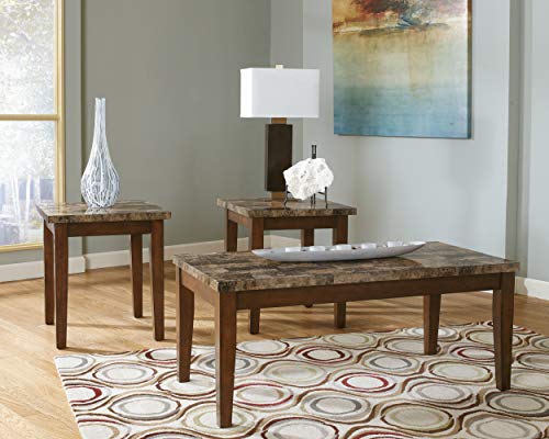 Theo Contemporary Faux Marble 3-Piece Occasional Table Set