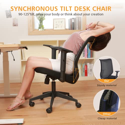 Ergonomic Office Chair Home: Mesh Desk Chair with Adjustable Arms