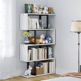 5-Tier Bookshelf, S-Shaped Z-Shelf Bookshelves and Bookcase,