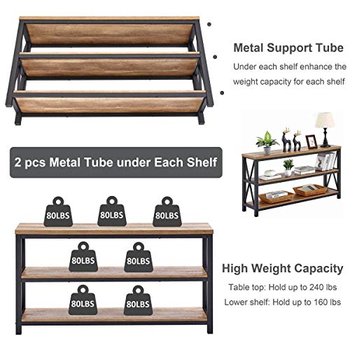 Industrial Console Table for Entryway, Wood Sofa Table