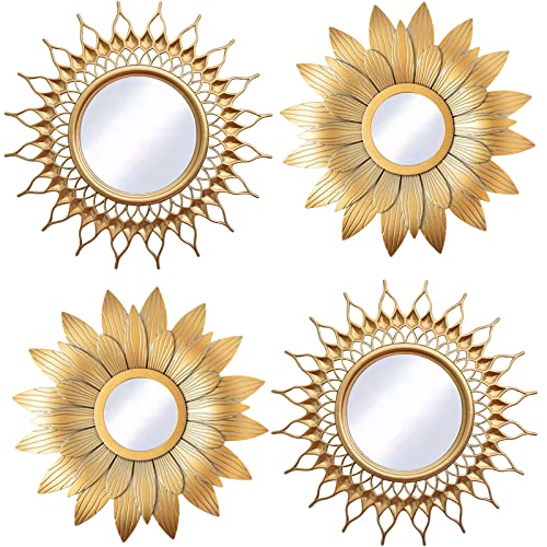 Small Mirrors Wall Décor Set of 4 Gold Round Mirrors for Room & Home Decor