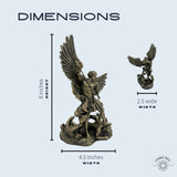 8 Inch Saint Michael Archangel Full Demon Statue Intricate Detail