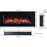 Serena 50 Inches Wall Mounted Linear Electric Fireplace