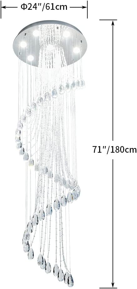 7-Lights K9 Crystal Chandelier Raindrop Chandelier Light Fixture