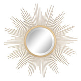 Sunburst Wall mirror, 24 Inch, Gold