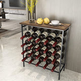 Wine Rack Freestanding Floor with Table Top Wood - Holds 40 Bottles Metal Wine Storage