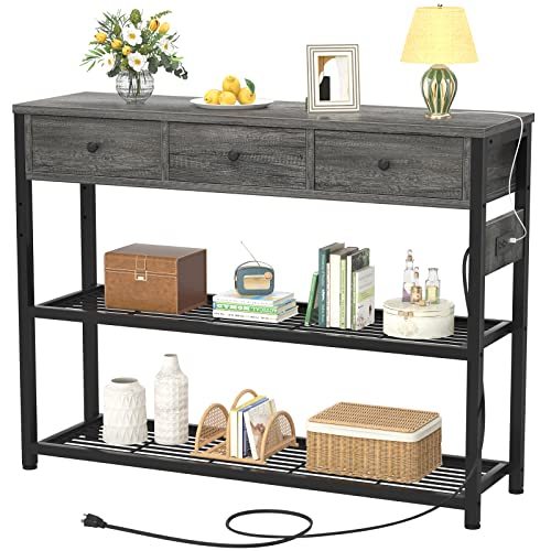 47'' Entryway Table with Outlets and USB Ports, Console Table