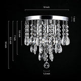 Crystal Chandelier Light, Mini Crystal Flush Mount Ceiling Light Fixture Silver Finish