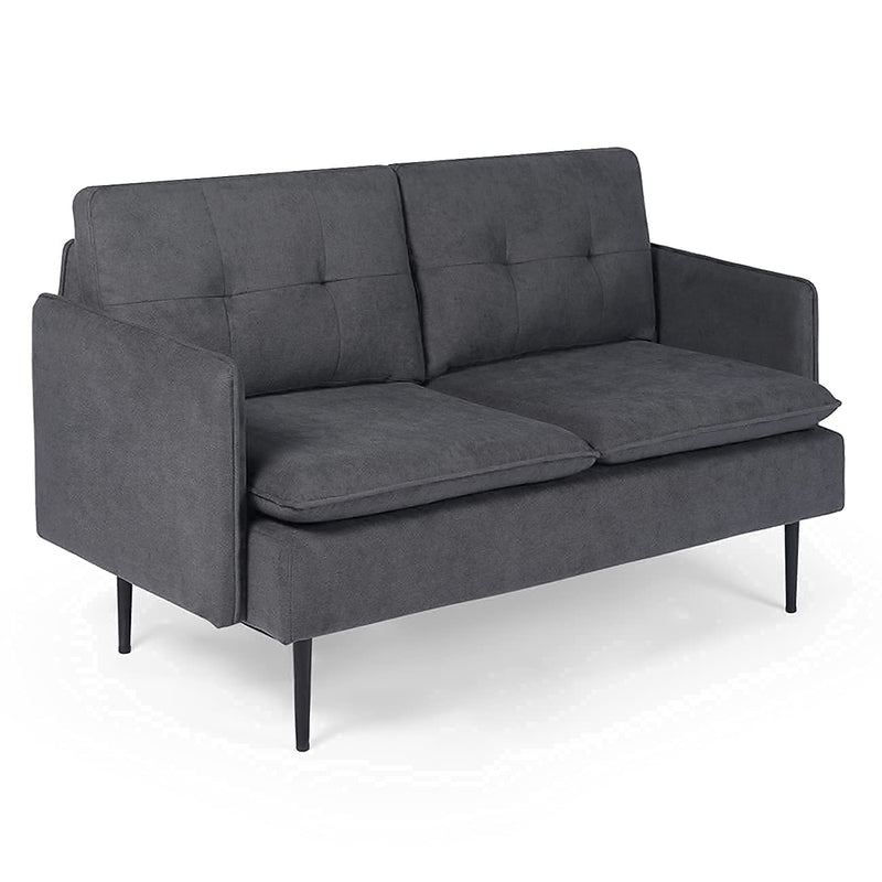 Upholstered Loveseat Sofa with Metal Legs for Small Space Tufted Cushions Soft Sectional 2-Seat Couch