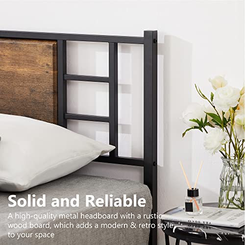 Platform Bed Frame with Headboard, Heavy-Duty Mattress Foundation