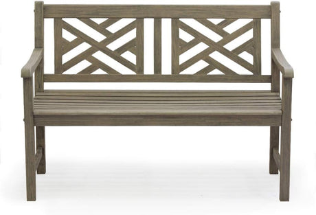 Casual Maine Outdoor Garden Bench for Patio Furniture, 4-Foot, Weathered Gray