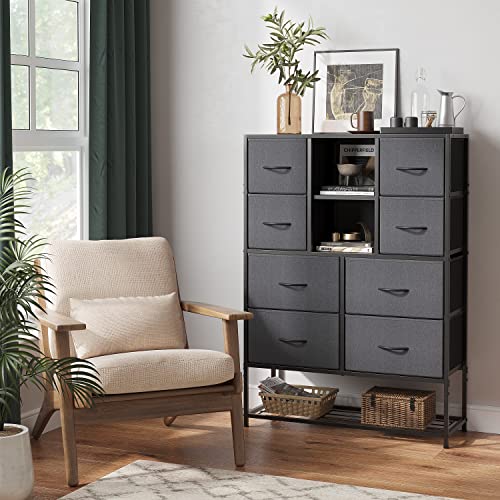 Dresser for Bedroom with Shoe Racks Shelf, Storage Organizer 8 Drawer Dresser