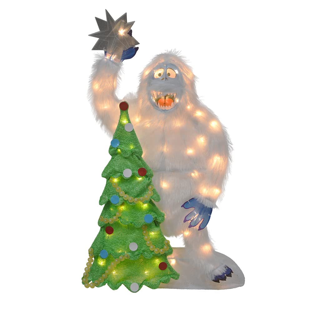 32" Pre-Lit Bumble and Christmas Tree Christmas Yard Decoration