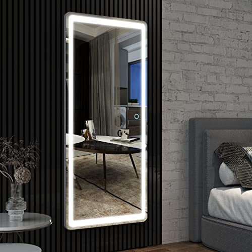 Full Length Mirror Lighted 40"x18", LED Wall Mounted Mirror
