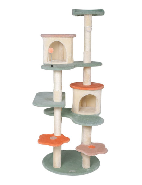 63 inch cat Tree Creative Climbing Frame cat Apartment with Flower Rest Platform