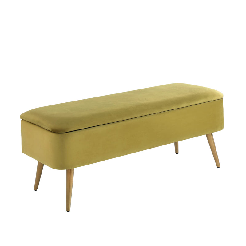 Upholstered Bench, 42" W, Avocado Green