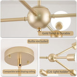 Modern Gold Sputnik Chandelier,12 Lights Metal Ceiling