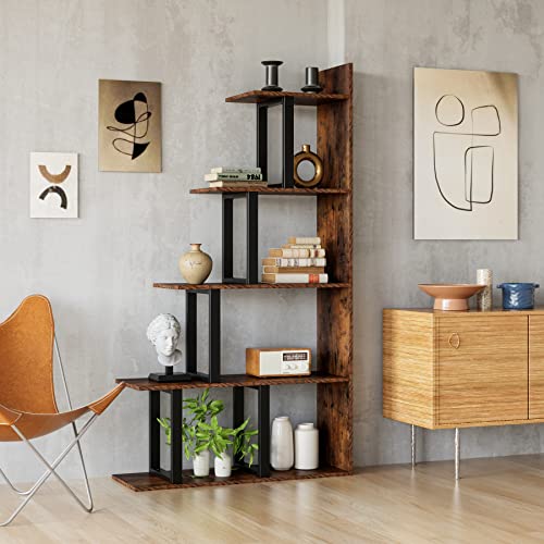 5-Tier Vintage Bookshelf