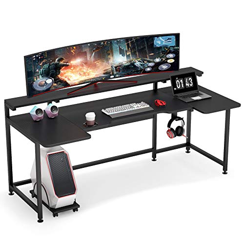 U Shaped Computer Desk with Hutch