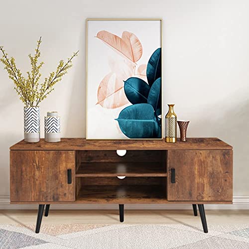 Mid-Century Modern TV Stand for 55 Inch TV
