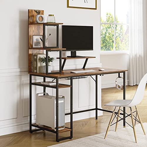 Computer Desk with Storage Shelves