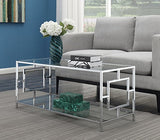 Town Square Chrome Coffee Table with Shelf