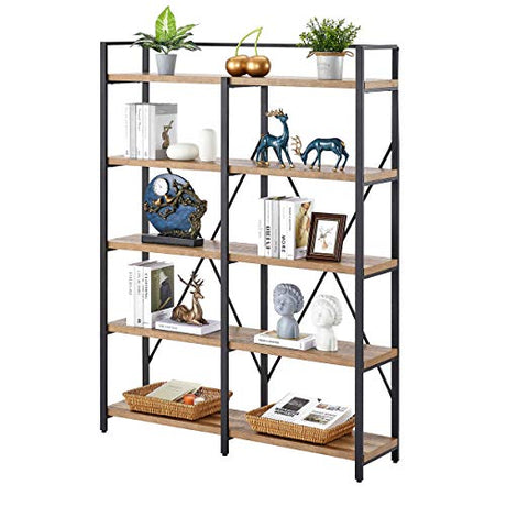 5 Tier Industrial Bookshelf