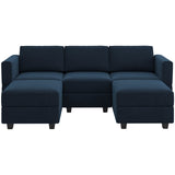 Modular Sectional Sofa with Double Chaise Velvet U Shaped Sofa Reversible Sectional Couch