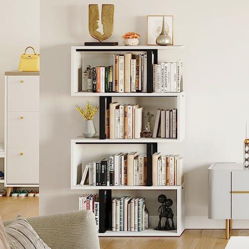 5-Tier Bookshelf, S-Shaped Z-Shelf Bookshelves and Bookcase,