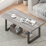 Wood and Metal Simple Industrial Modern Center Table