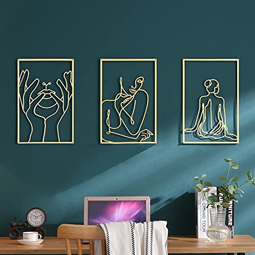 Gold Wall Art Decor Set of 3
