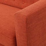 Bridie Mid-Century Modern Loveseat, Muted Orange Fabric