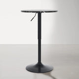 Round Bar Table, Adjustable Table, MDF Top with Black Metal Pole Support