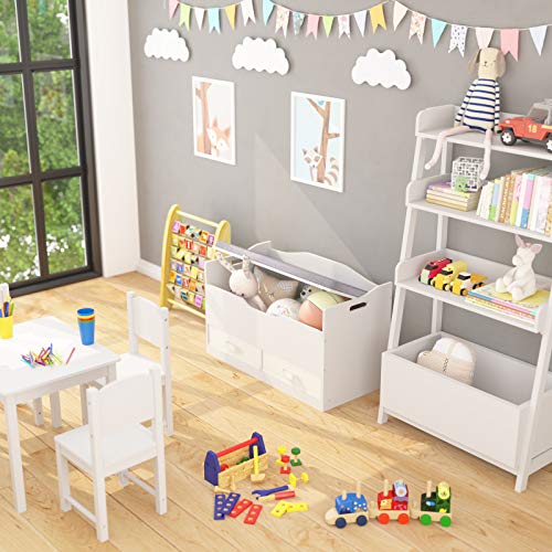 Wooden Toy Box with Bench Seat