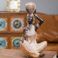 African Statue,African art decor lady figure home decor accents antique golden yellow gifts