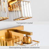 Modern Gold Crystal Bathroom Light 3-Lights Bathroom Gold Bathroom Vanity