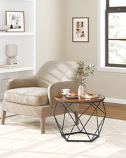 Small Coffee Table Set of 2, Round Coffee Table with Steel Frame
