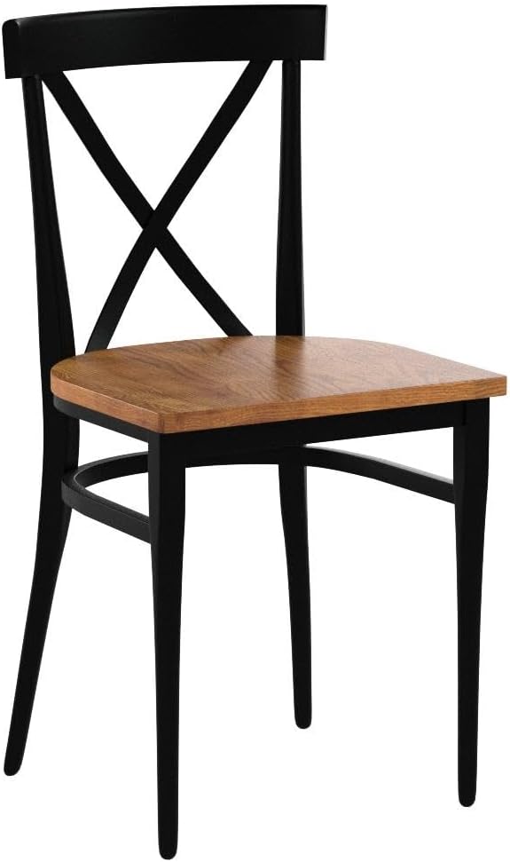 Black Metal Dining Chairs Set of 2 Heavy Duty Kitchen Chairs Fully Assembled
