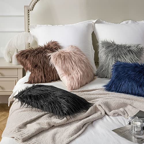 Faux Fur Pillow Cover Decorative Fluffy Throw Pillow