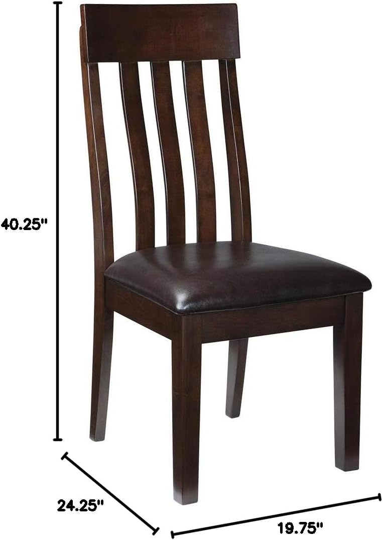 Haddigan Faux Leather Cushioned Rake Back Dining Chair