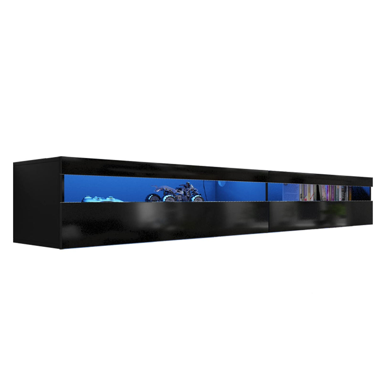 Floating TV Stand, Wall Mounted TV Shelf with Led Lights & Power Outlet