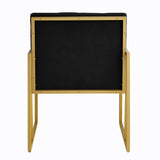 Modern Black Velvet Button Tufted Accent Chair