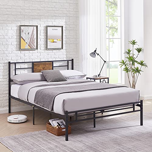 Platform Bed Frame with Headboard, Heavy-Duty Mattress Foundation