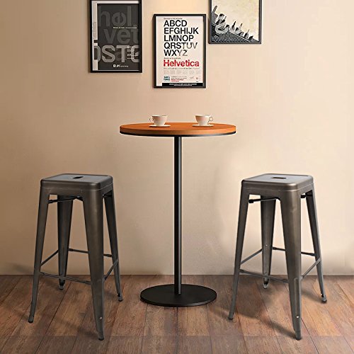 30 Inches Metal Bar Stools Bar Height High Backless Stools