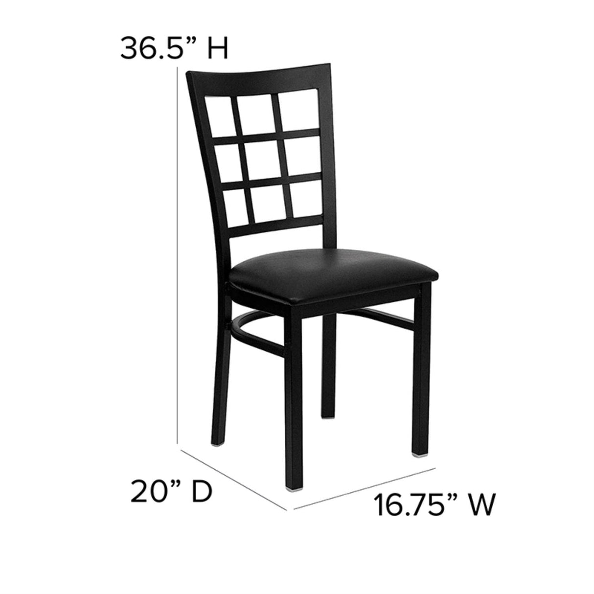 HERCULES Series Black Window Back Metal Restaurant Chair