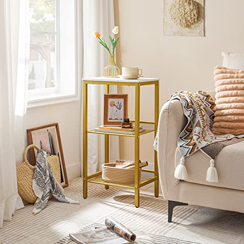 3-Tier End Telephone Table with Adjustable Mesh Shelves