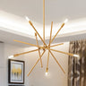 Contemporary Chandelier Lighting Fixture 6-Light Antique Brass